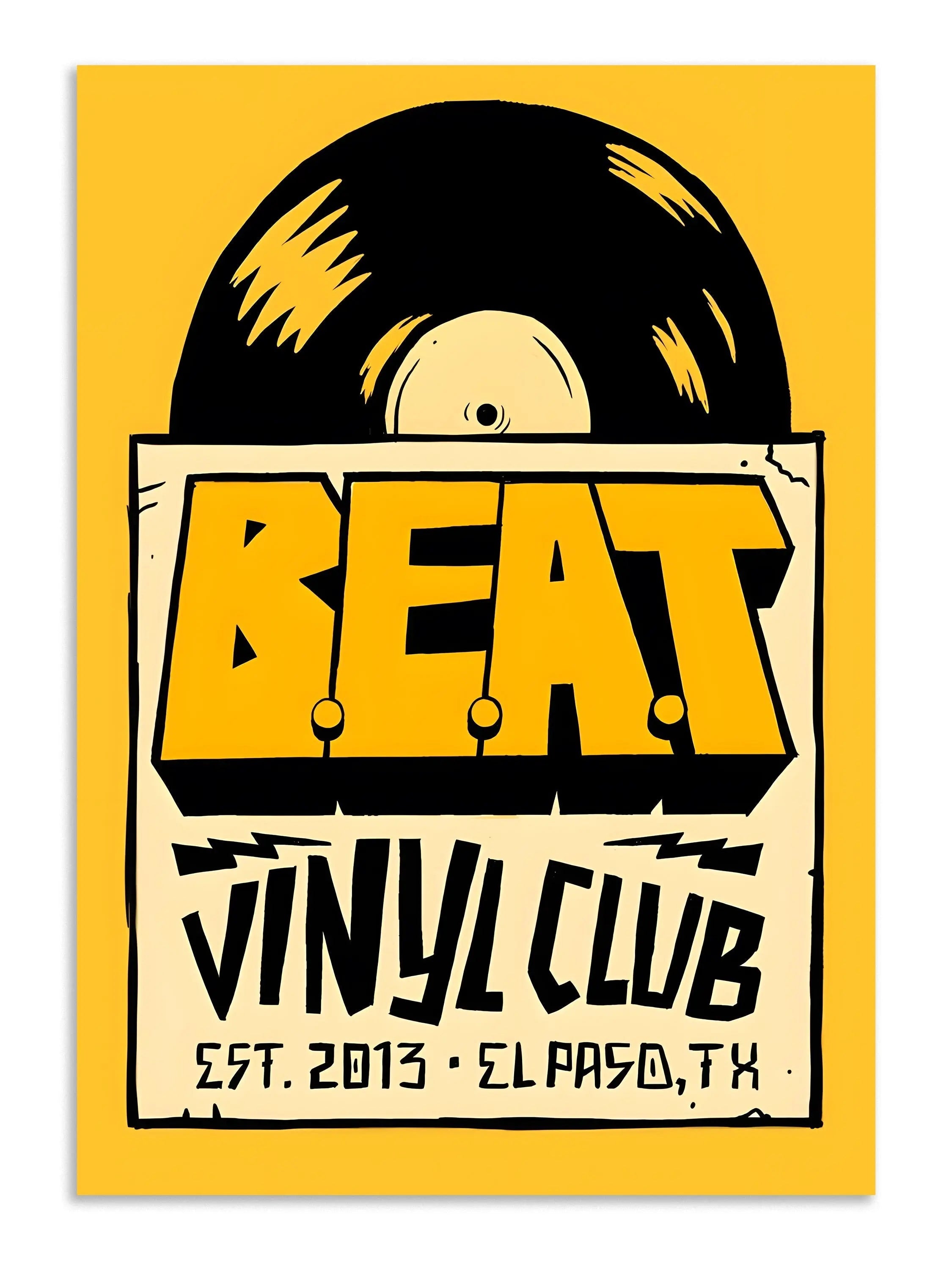Beat Vinyl Club Wall Art Retro Music Poster Lazywalls